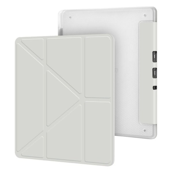 För Kindle Scribe 2022 Smart Case 10,2 tums multivikbart stativ, mjukt TPU- cover Light Grey