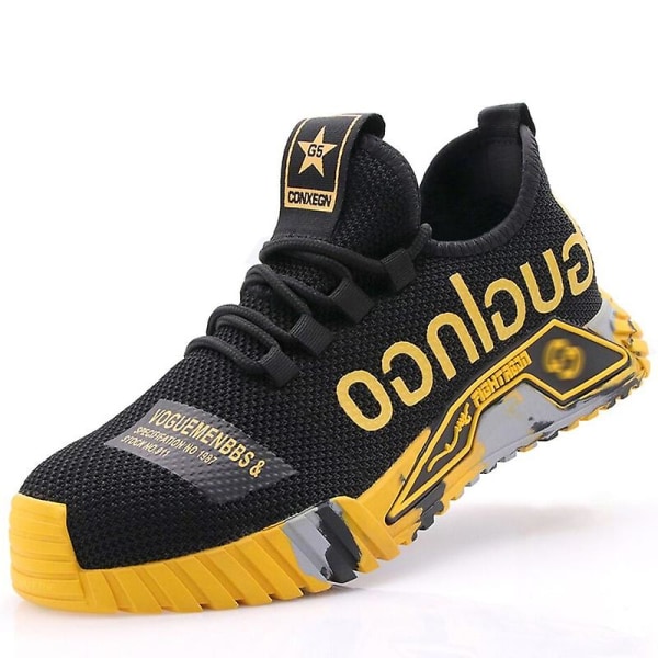 2023 Nya Work Sneakers Ståltå Skor Män Skyddsskor Punkteringssäkra arbetsskor Stövlar Mode oförstörbara skor Säkerhet Yellow 46 Yellow 46