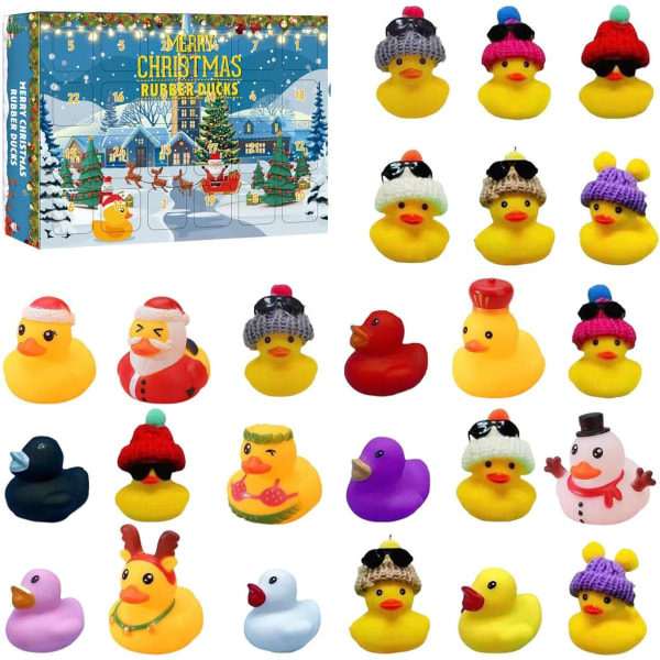 Rubber Duck Advent Calendar 2023, Advent Calendar 2023 Kids, Advent Calendar Duck Set, Adventskalender med 15 gummiankor, adventskalender