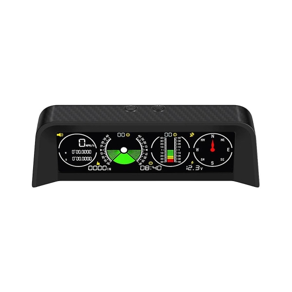 X90 Bil Elektronisk Digital Gps Hastighetsmätare Head-up Display Lutningsmätare Höjdmätare Kompass Bil Nivå I Black