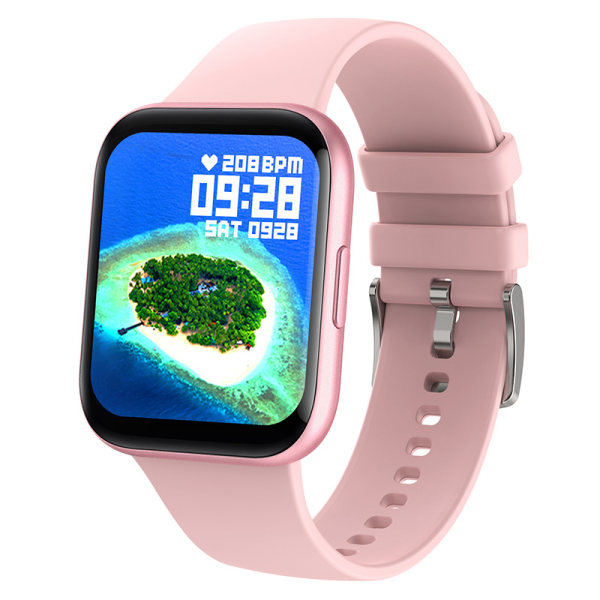 Smartwatch puls sömnövervakning information tryck Bluetooth musik sport rosa Pink