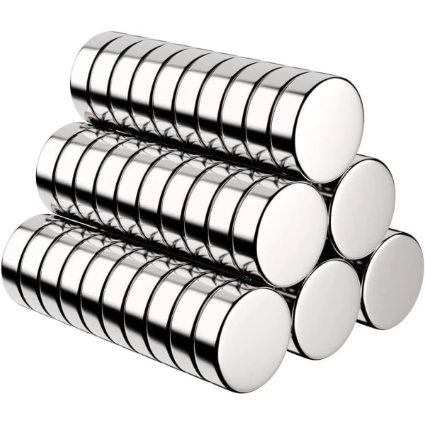 60 st magneter - Superstark neodym - Små runda magneter - för kylskåp, magnetpanel, svart tavla - silver