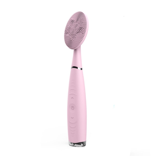 Ansiktsrengöringsborste USB uppladdningsbar silikon vattentät porrengöringsmedel hudvård hudmassagerare rengöringsborste-rosa