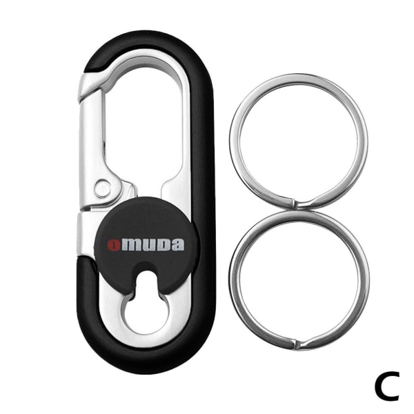 För Omuda Secure Ring Key Clips Karbinhakar Kedjor Cyklar Bilar Key black One-size