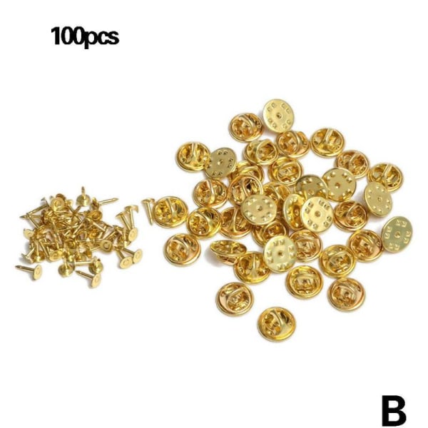 100 plätering guld emblem Hatt Lapel Pin Back Butterfly Clutch Sque gold null