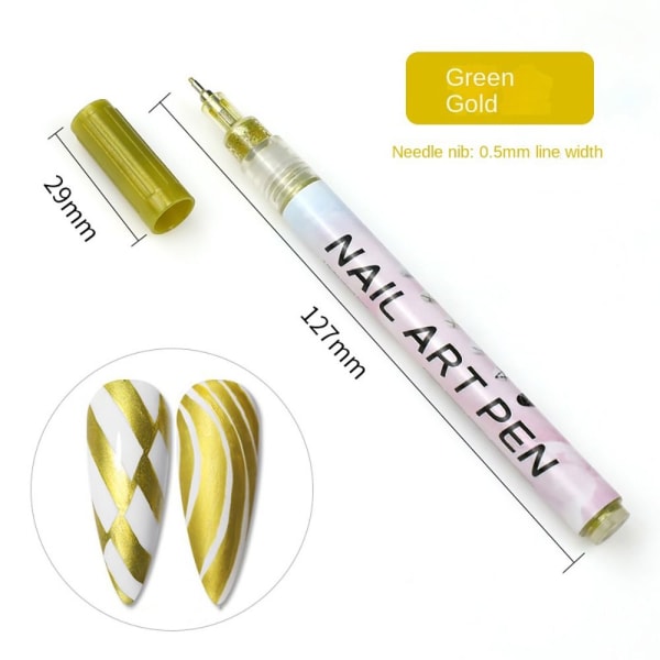 Nail Art Ritpenna Graffiti Gel Penna GULD 0,5MM 0,5MM GOLD 0.5MM-0.5MM