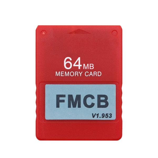 8MB 16MB 32MB 64MB Gratis McBoot FMCB-minneskort för PS2 FMCB-minneskort v1.953 Extended Card Save Game Data Stick Red 64M