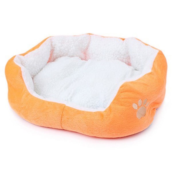 Hundsäng Tvättbar varma runda hundsängar för valpar och kattungar Orange