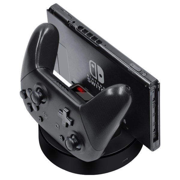 kompatibel med en Nintendo Switch-konsol Laddare Controllers laddningsstation Bas två externa USB power -svart