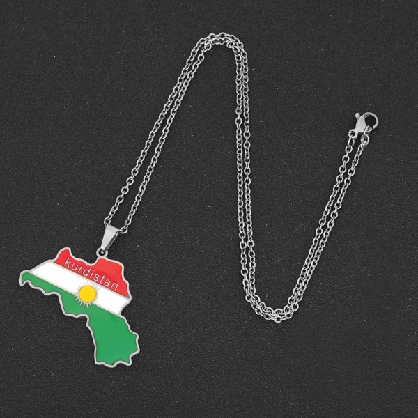 Rostfritt stål hänge nyckelbenskedja kurdisk etniskt justerbart Hiphop-halsband Gold Gold