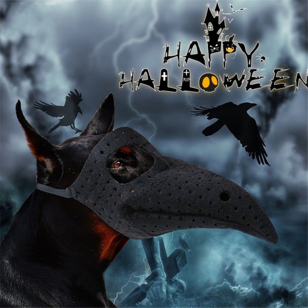 Halloween Pet Black Fear Beak Mask S S