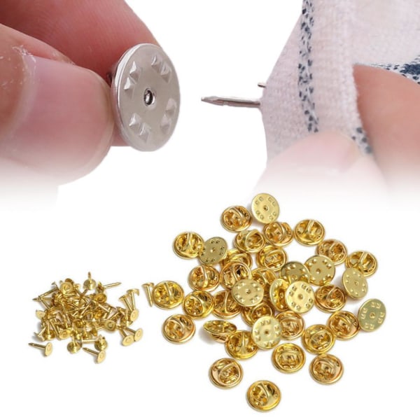 100 plätering guld emblem Hatt Lapel Pin Back Butterfly Clutch Sque gold null gold null