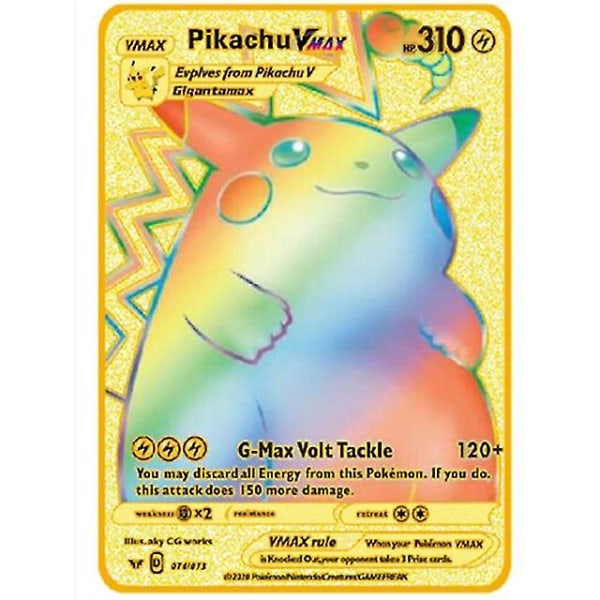 Kort Guld Metall Vmax Energikort Charizard Pikachu Rare y22 y22