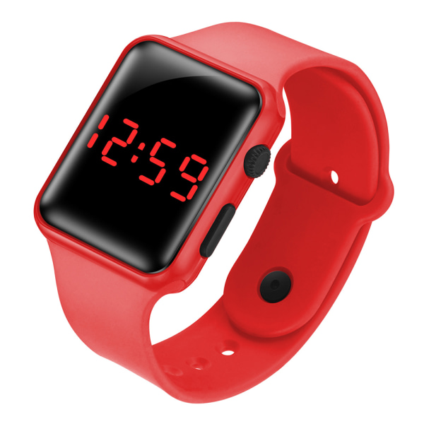 LED Square Electronic Digital Smart Watch Sportarmband red