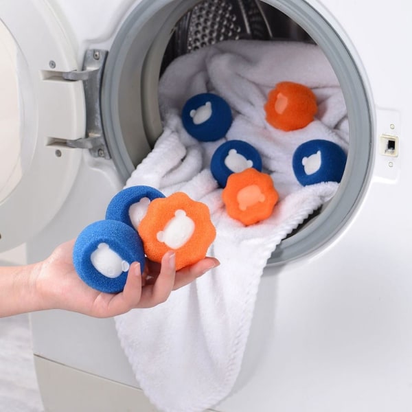 10st Tvätt Tvättboll Husdjurshårborttagare Orange
