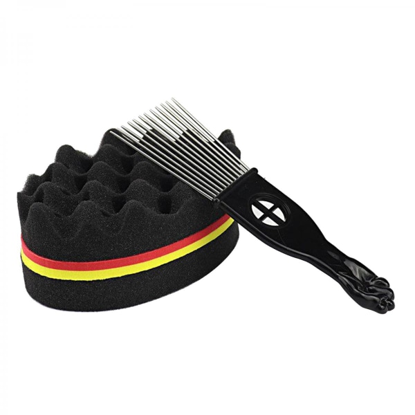 Wave Barber Hair Brush Svamp för Afro Locs Dreads Big Hole Twist Twist Coil Tool
