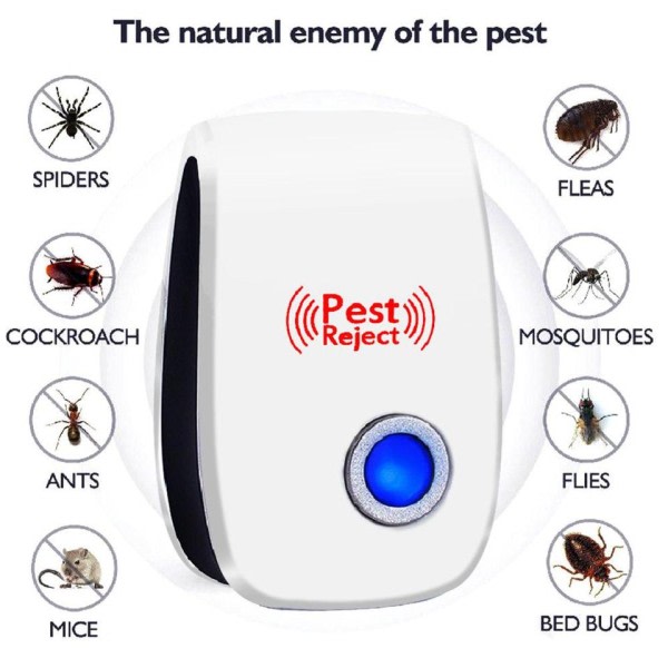 Elektronisk Pest Reject Ultraljud Mus Kackerlacka Repeller Enhet Insekt Råttor Spindel Myggdödare