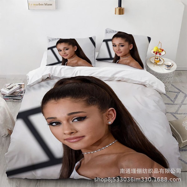 Ariana Grande-29# 3d Digital Ariana Print Två tre delar påslakan Cover Case Set 180cm 180cm