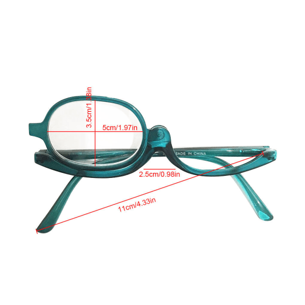 Kvinnor Sminkglasögon Förstoringsglasögon Läsglasögon Enkelroterande green 150 degree green 150 degree