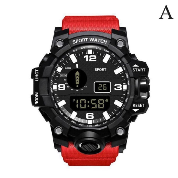 Multifunktionell elektronisk watch för män för män och kvinnor för män S Red One size