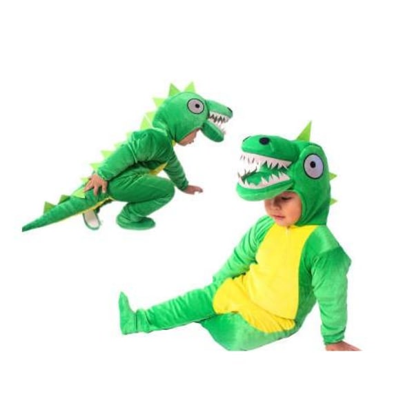 Dinosauriedräkt Unisex Barn drakdräkt utklädning dinosaurie drak Green 130 cm Green 130 cm