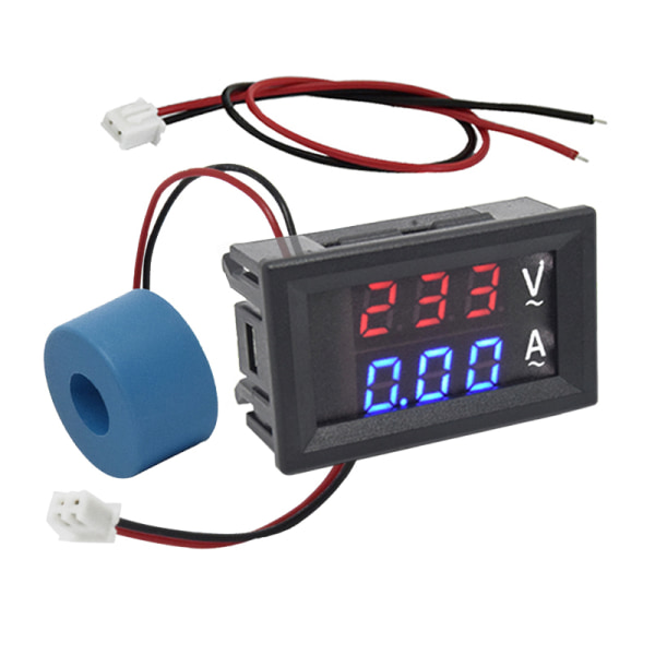 Digital display LCD voltmeter amperemeter AC 10A 50A 220V spänning amperemeter testare detektor strömtransformator