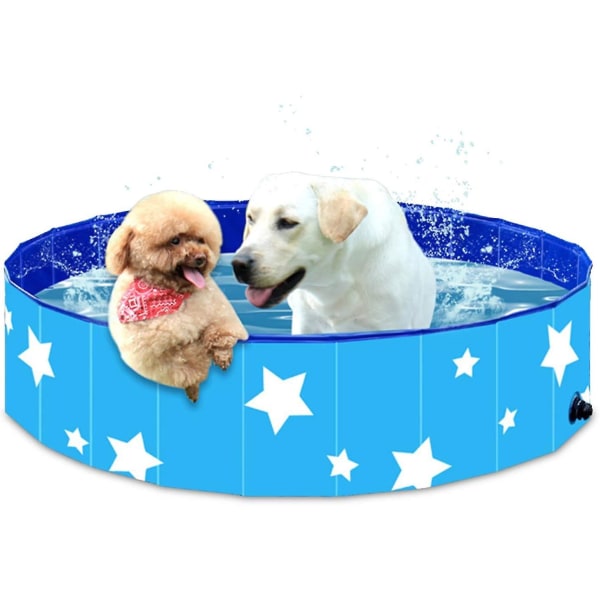 Hopfällbar hundbassäng, hopfällbart hundbadkar, plaskdamm och pool för husdjur, slitstark halkfri Pvc