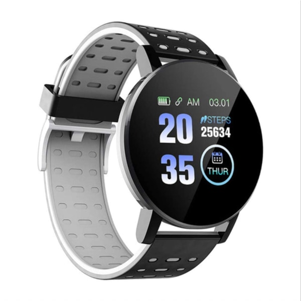Bluetooth Smartwatch Blodtrycksmätare Unisex och Fitness Tracker- USB-laddning Grey