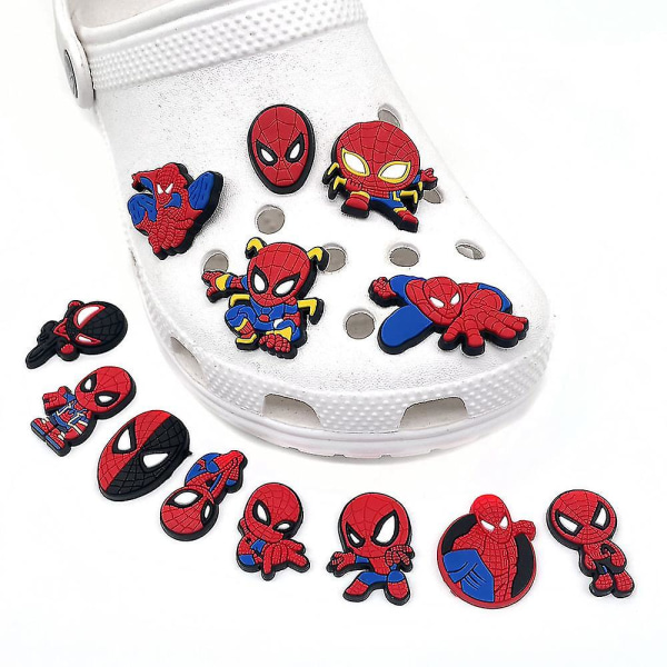 Jinzhaolai 13st Spiderman Superhero Skodekoration Berlocker För Crocs Skor Gör-det-självtillbehör