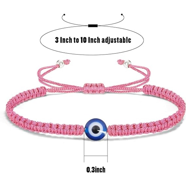 2 st Evil Eye Armband 7 Knot Lucky Armband Justerbar String Amulett för Kvinnor Män Tonåring Pojkar Flickor