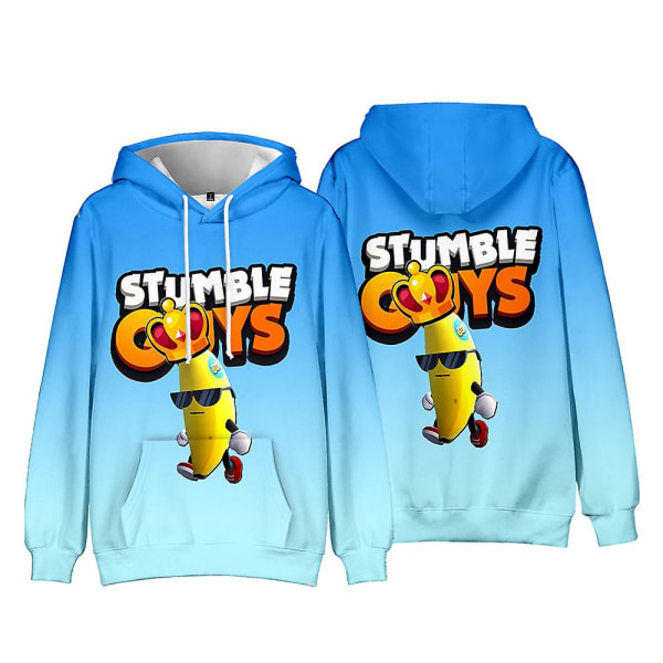Stumble Guys Kids 3d- print luvtröja Huvtröja med ficka långärmad pojke flicka Halloween julklappar A 8-9Years A 8-9Years