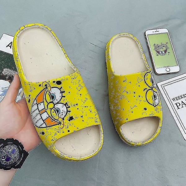 Cartoon Spongebob Tofflor Andas Coola strandsandaler Halkfria sponge 39 sponge 39