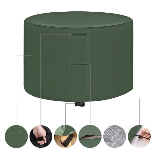 skydd för utemöbler runda överdrag trädgårdsmöbler grön 185(diameter)*110cm