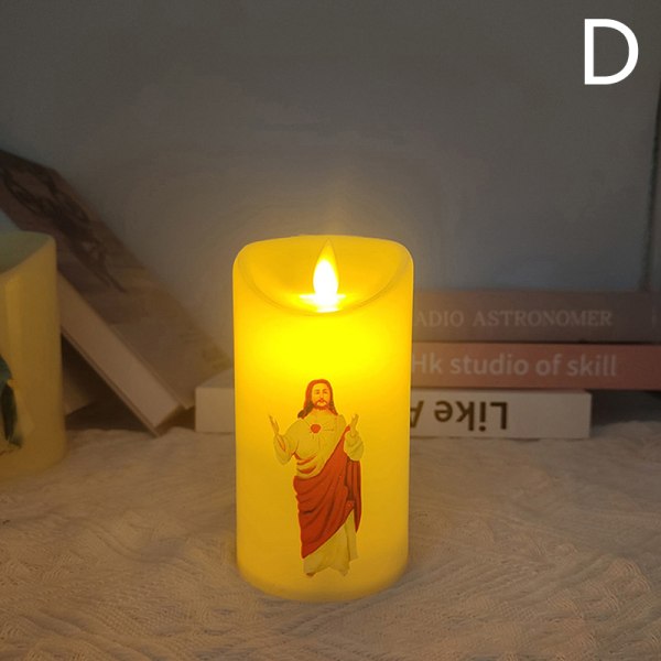 Jesus Kristus Ljus Lampa LED värmeljus Creative Flameless Elect D