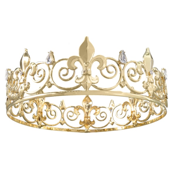 Guld krona, metall tiara för cosplay bröllopsbal Party dekoration kostymtillbehör