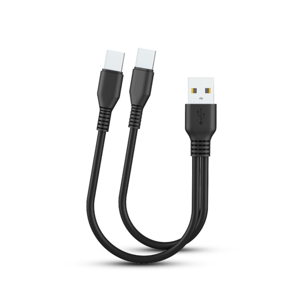 2 i 1 USB C-kabel Mobiltelefonladdare Kabeldelare Laddningssladd Black 1m Black 1m