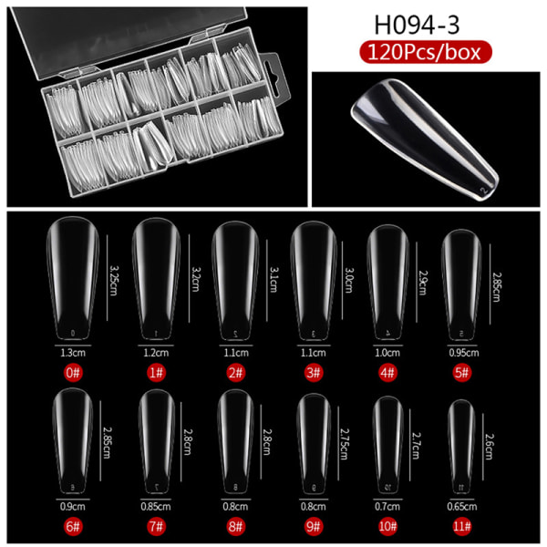 Poly Nail Gel Nail Dual Forms Finger Extension UV Builder Nail H094-3 120pcs