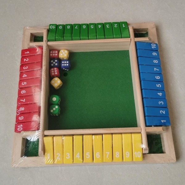 Shut the box brädspel 4 spelare fyra färger