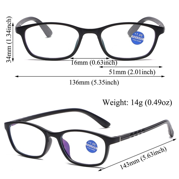 Anti-blått ljus Läsglasögon Ögonskyddsläsare RÖD Red Strength 3.5x-Strength 3.5x Red Strength 3.5x-Strength 3.5x