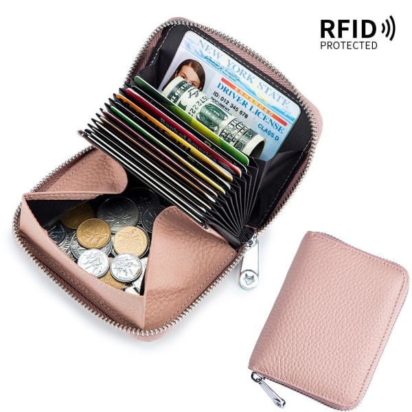 RFID säker läderplånbok Rosa Rosa