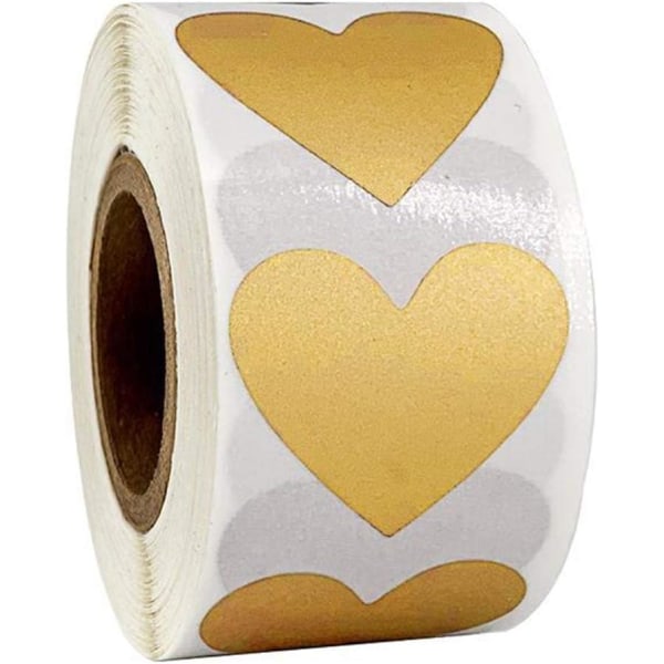 300 st Love Heart Scratch Off Etiketter klistermärken (gyllene)