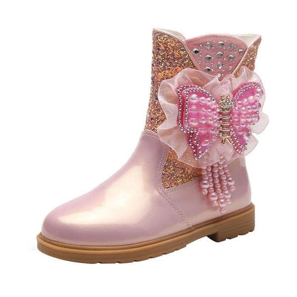 elsa prinsess skor barn flicka med paljetter rosa 21.6cm / size33