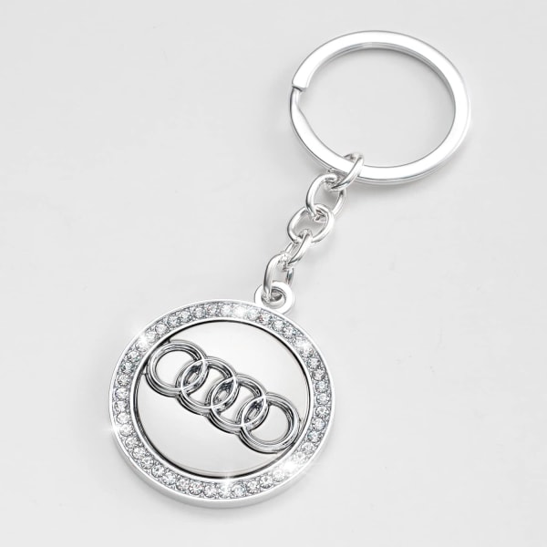 Audi nyckelring bil logotyp nyckelring diamanttillbehör lämplig för