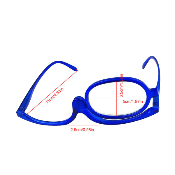 Kvinnor Sminkglasögon Förstoringsglasögon Läsglasögon Enkelroterande blue 100 degree blue 100 degree
