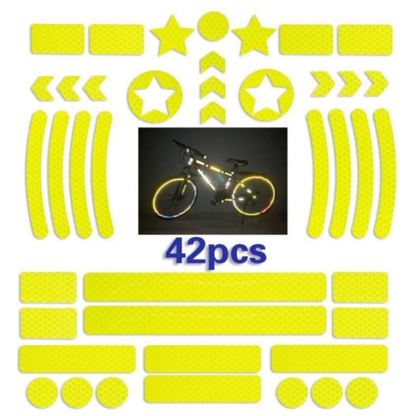 42ST Cykelreflexdekal Varningsdekaler GUL Yellow