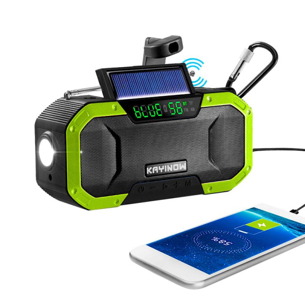 Vevradio Nödradio handvev Bluetooth-högtalare 5000mAh Grön Grön