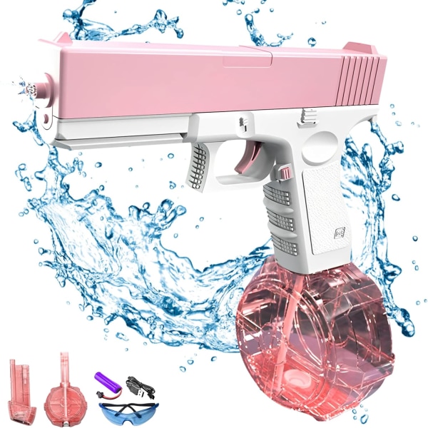 En-knapps automatisk elektrisk vattenpistol sommarpoolleksaker Rosa Rosa