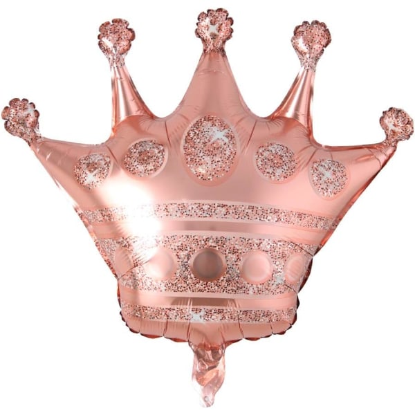 Stor roséguld krona aluminiumfolie ballong krona grattis på födelsedagen fest dekoration 2st