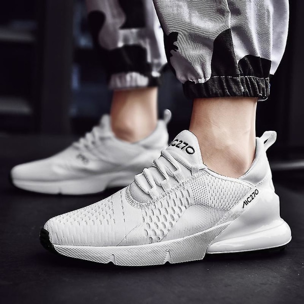 Mens Air Sports Running Shoes Breathable Sneakers Universal All Year Women Shoes Max 270 White 41 White 41