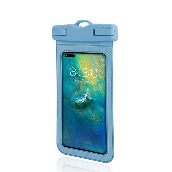 Mobiltelefon Vattentät Väska Drift Diving Tjock Barriärfri Transparent Vattentät Phone case Grey Blue